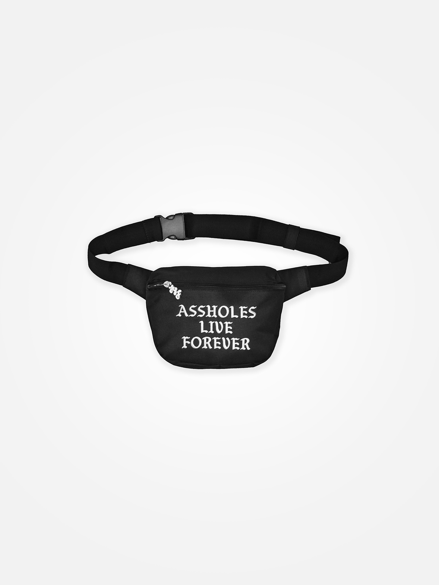 ASSHOLES LIVE FOREVER Fanny Pack Black