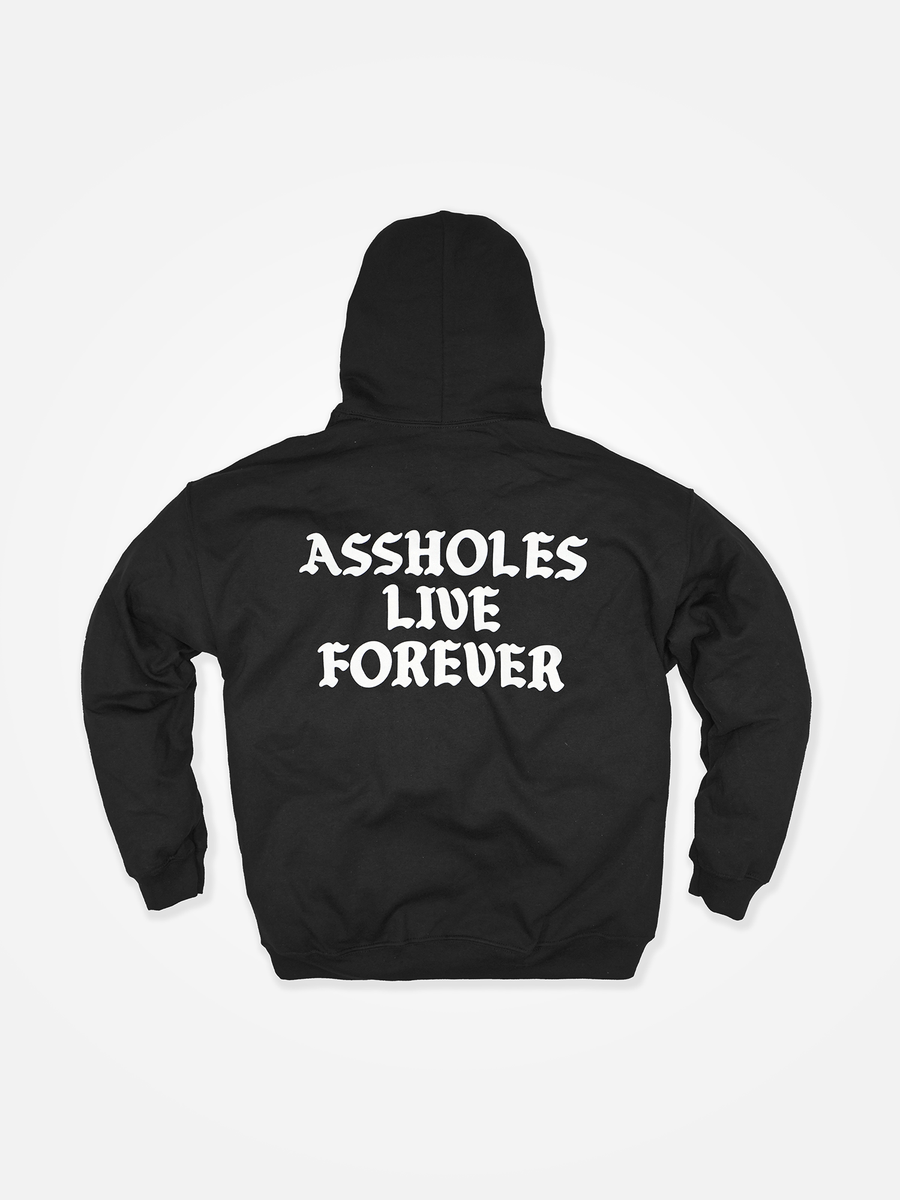 ASSHOLES LIVE FOREVER Hoodie Black/White