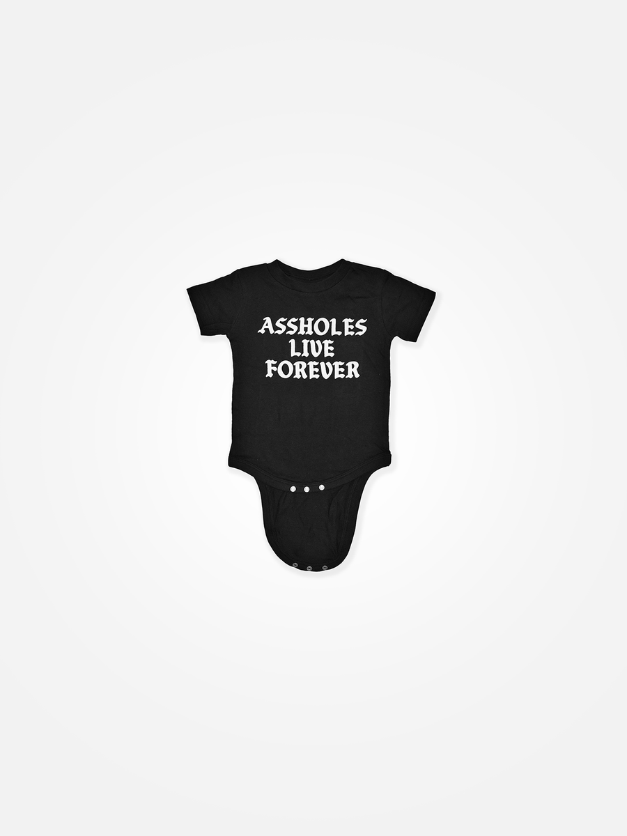 ASSHOLES LIVE FOREVER Onesie Black