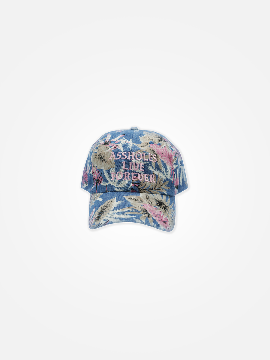 ASSHOLES LIVE FOREVER Dad Hat Light Denim Floral