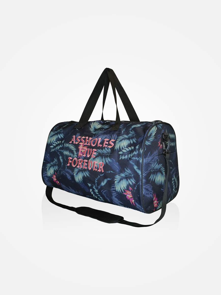 ASSHOLES LIVE FOREVER Large Duffle Bag Floral