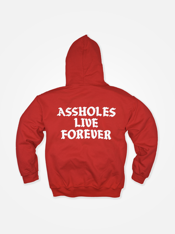 ASSHOLES LIVE FOREVER Hoodie Red/White
