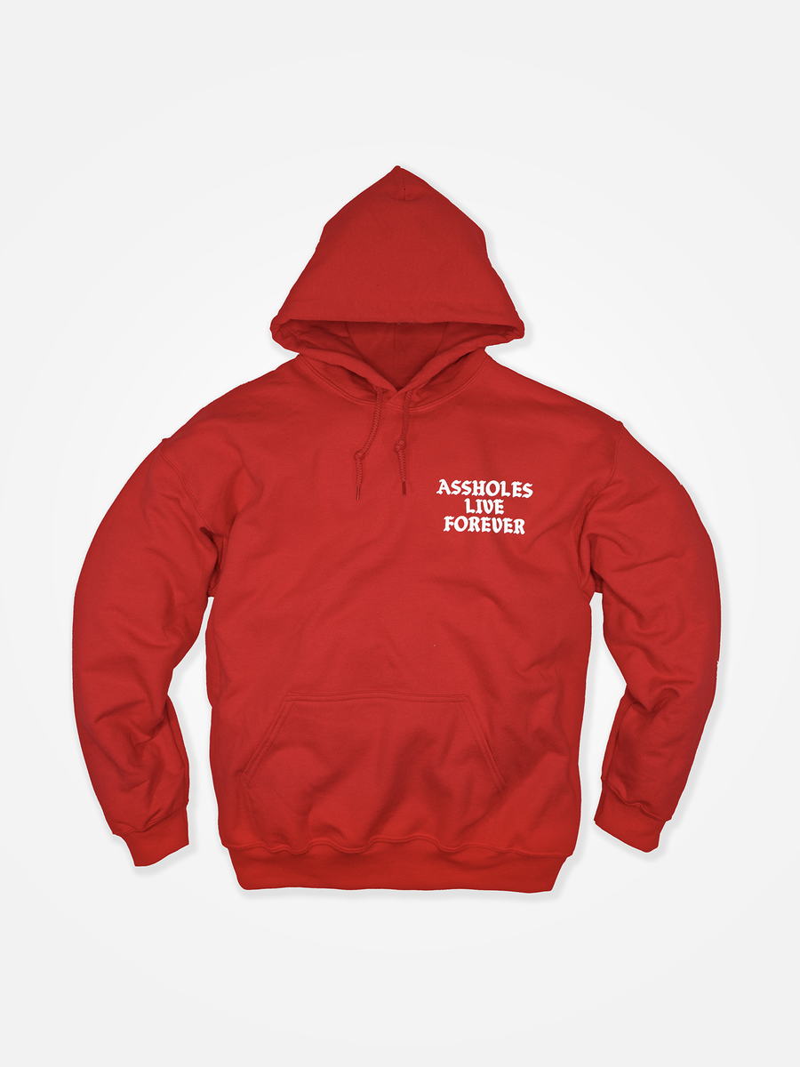 ASSHOLES LIVE FOREVER Hoodie Red/White