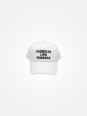 ASSHOLES LIVE FOREVER Dad Hat White/Black