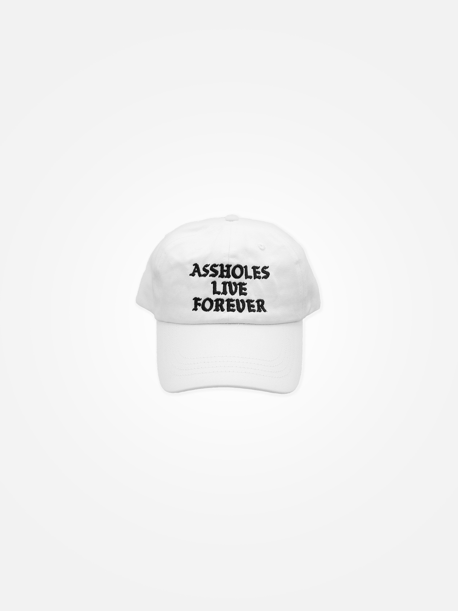 ASSHOLES LIVE FOREVER Dad Hat White/Black