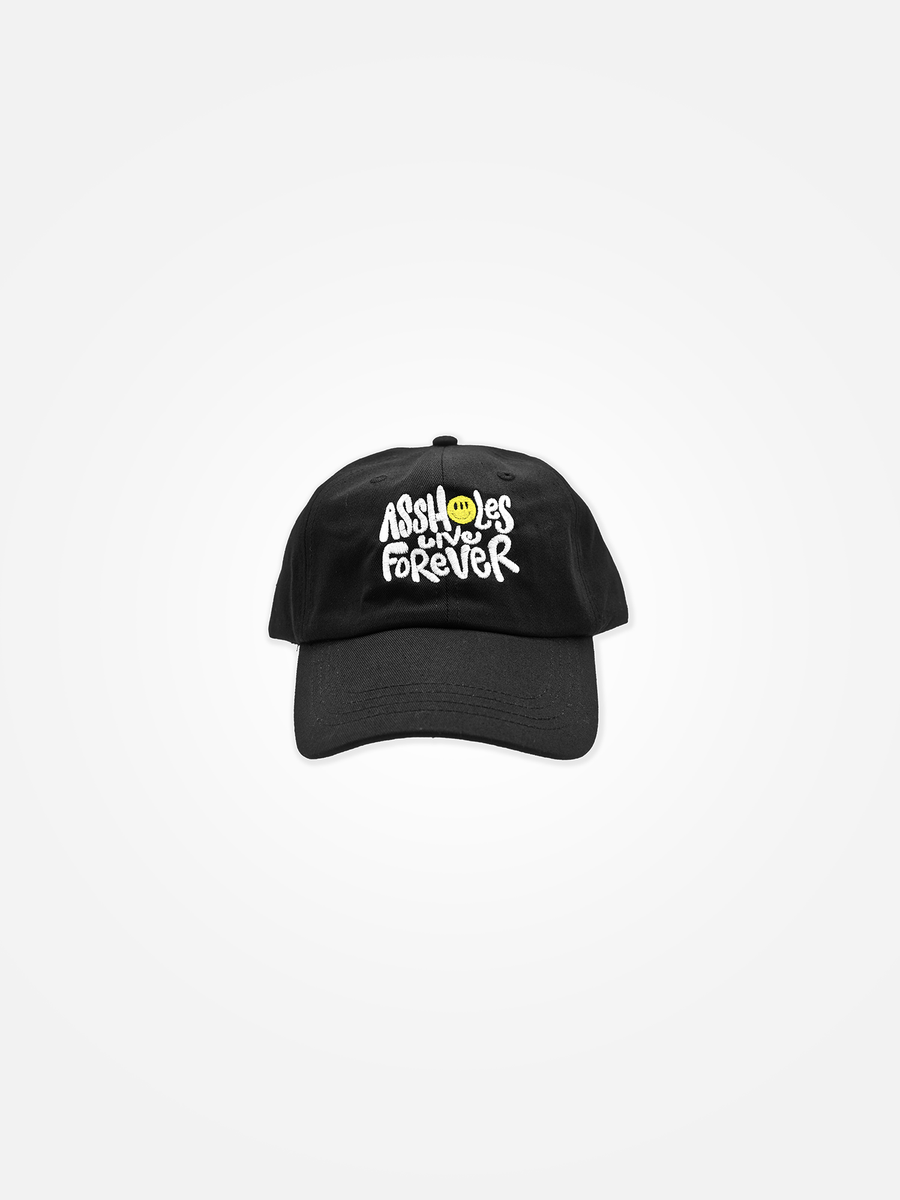 ASSHOLES LIVE FOREVER Happy Dad Hat Black