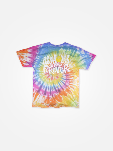 ASSHOLES LIVE FOREVER Happy Tee Tie Dye