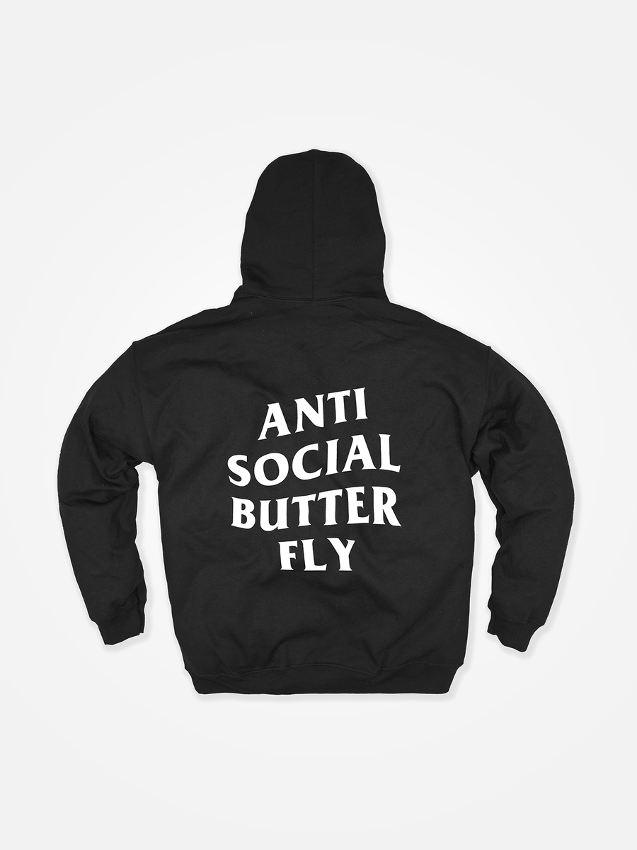 ANTI SOCIAL BUTTERFLY Hoodie Black/White