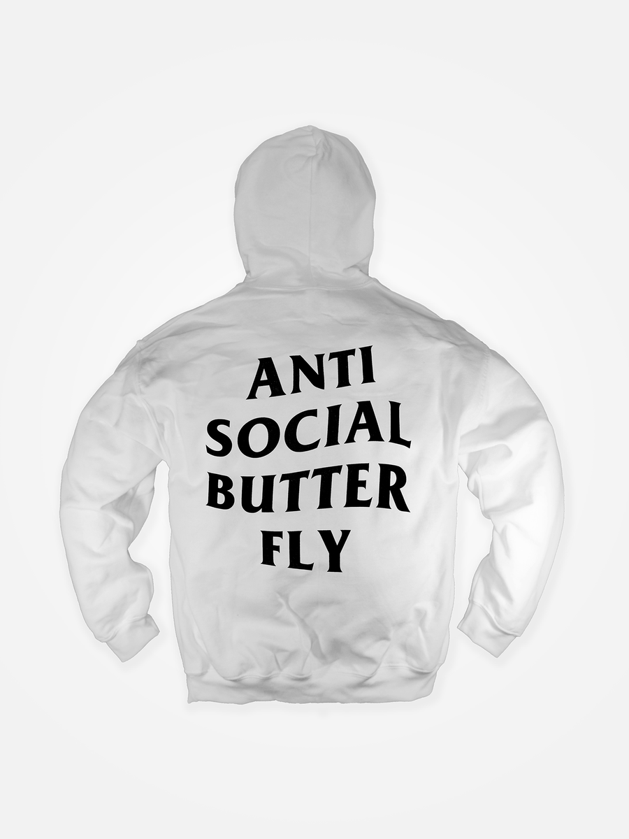 ANTI SOCIAL BUTTERFLY Hoodie White/Black