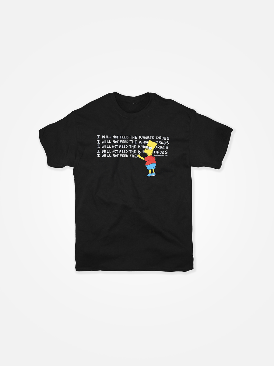 PLEASE DO NOT FEED THE WHORES DRUGS x BART Tee Black