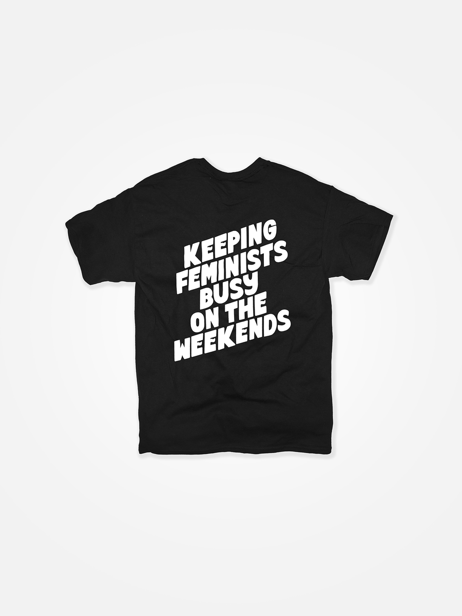 KEEPING FEMINISTS BUSY x KIRILL WAS HERE Tee Black