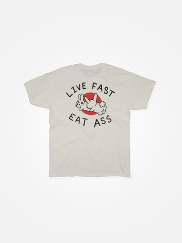 LIVE FAST EAT ASS Tee Tan