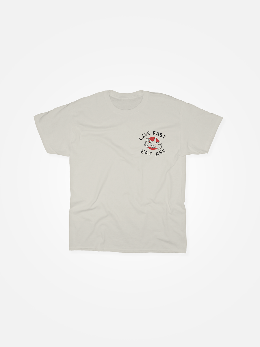 LIVE FAST EAT ASS Tee Tan