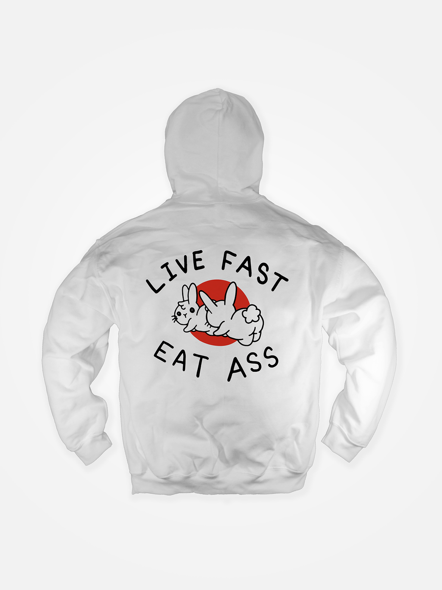 LIVE FAST EAT ASS Hoodie White