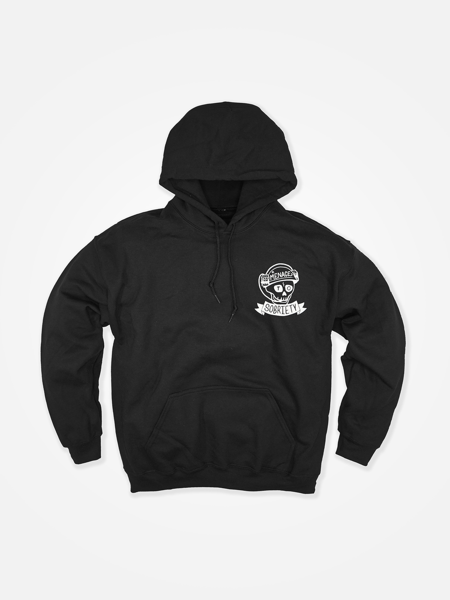 MENACE TO SOBRIETY Skull Hoodie Black