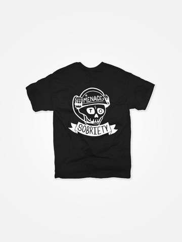 MENACE TO SOBRIETY Skull Tee Black