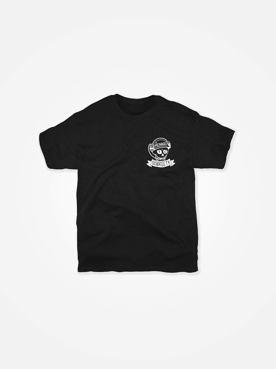 MENACE TO SOBRIETY Skull Tee Black