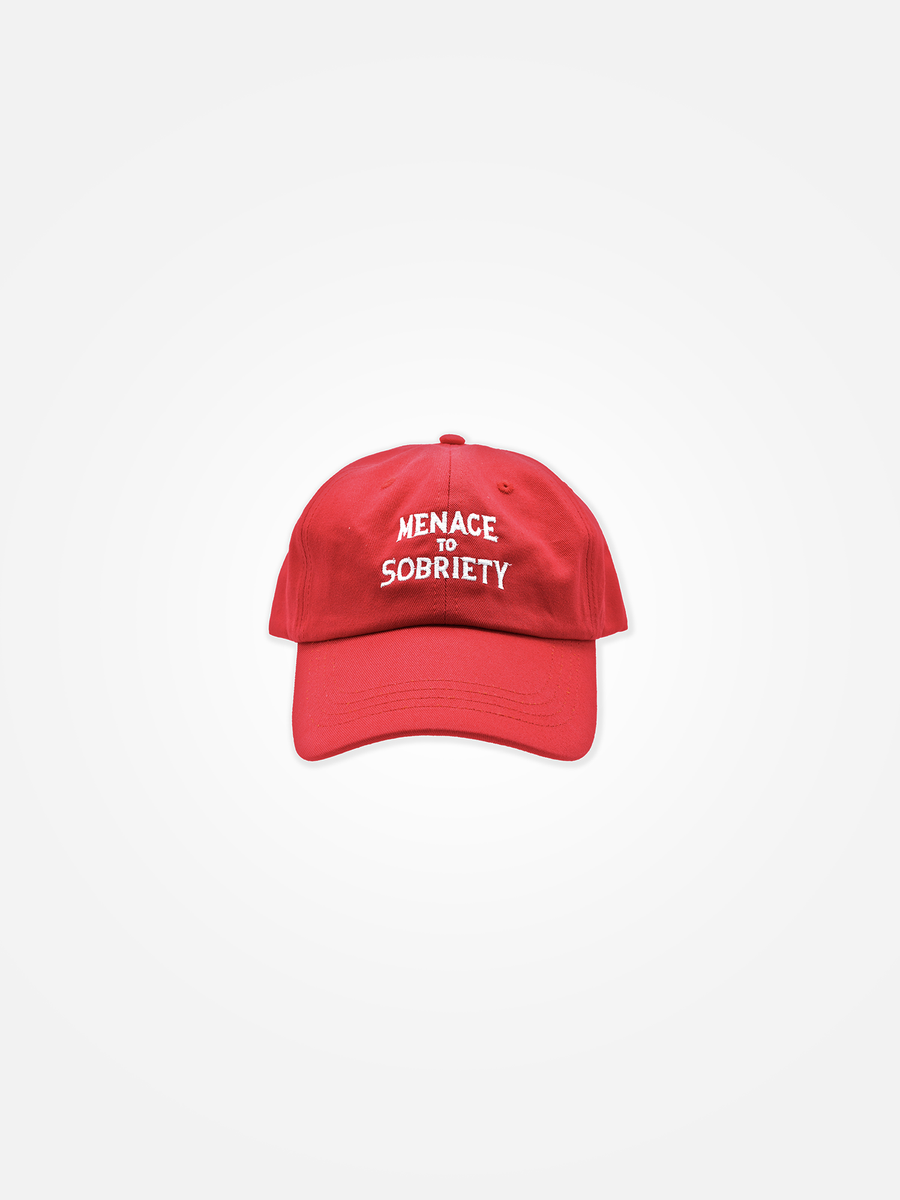 MENACE TO SOBRIETY Dad Hat Red