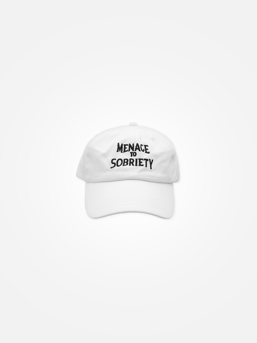 MENACE TO SOBRIETY Dad Hat White