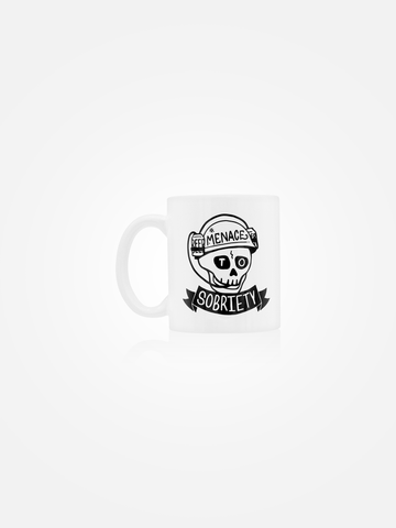 MENACE TO SOBRIETY Skull Mug White